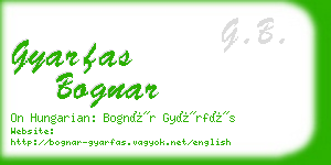 gyarfas bognar business card